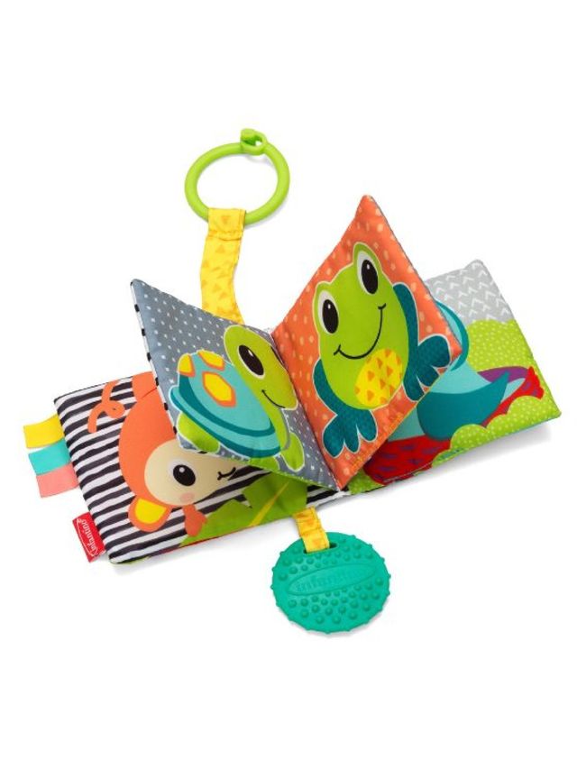 Infantino Link and Squeak Animal Crinkle Book (with BPA-Free Teether)