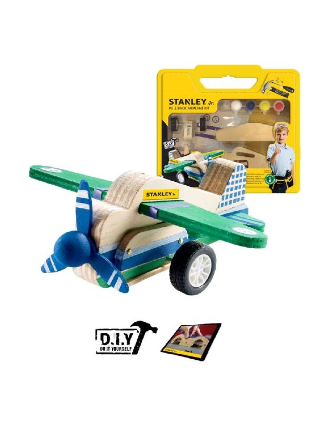 Stanley Stanley Jr. Pull Back Airplane Assembly Kit (Wooden) (No Color- Image 1)