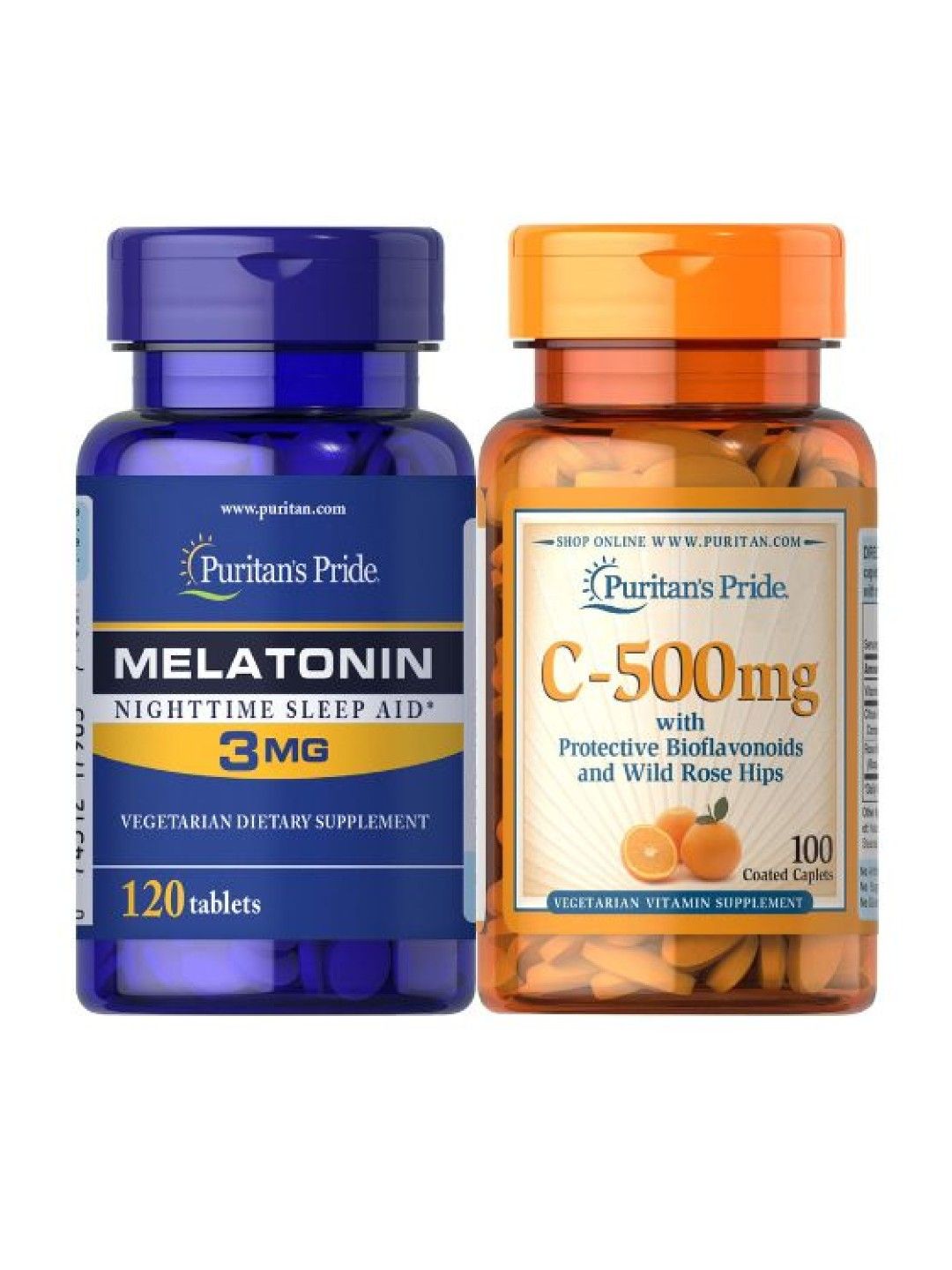 Puritan's Pride Immune Sleep Bundle (Vitamin C + Melatonin 3mg) (No Color- Image 1)