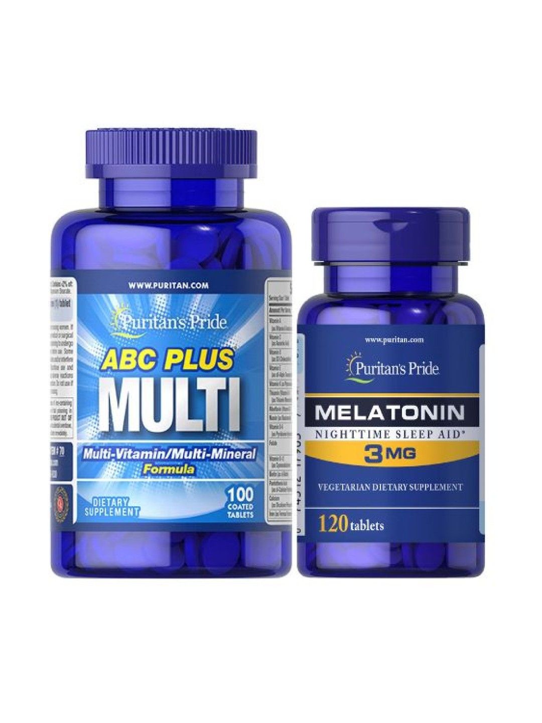 Puritan's Pride Sleep Multi-Nourished Bundle (ABC Plus Multivitamins + Melatonin 3mg) (No Color- Image 1)