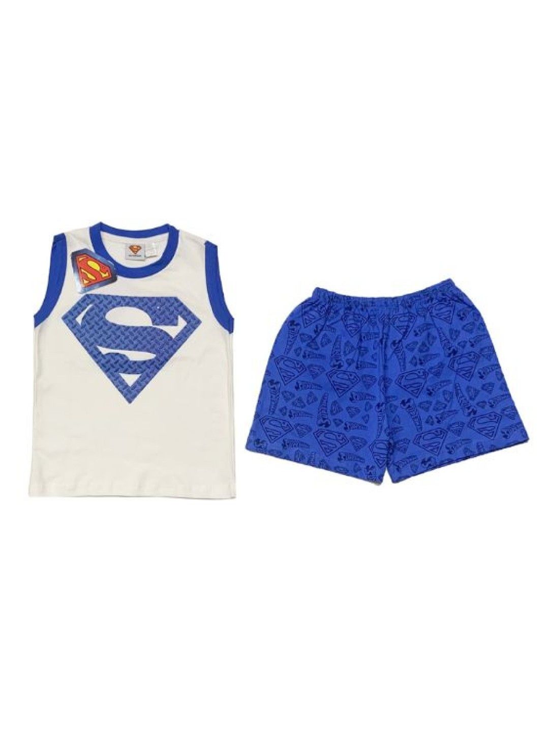 Warner Brothers DC Comics Superman Metallic Steel Logo Shorts Set