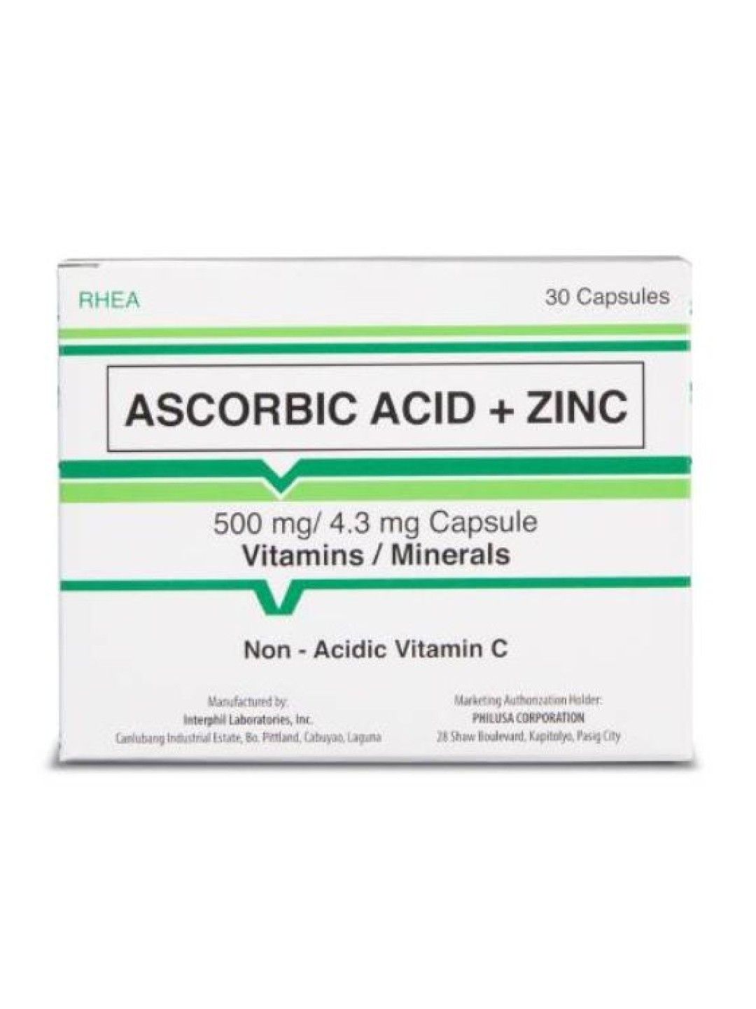 Rhea Ascorbic Acid + Zinc (30s) (No Color- Image 1)