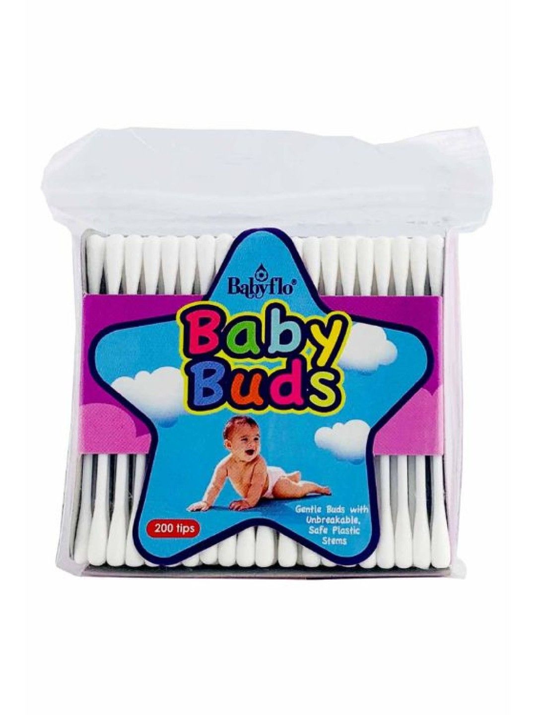 Babyflo Baby Buds White Plastic Stem (200 tips) (No Color- Image 1)