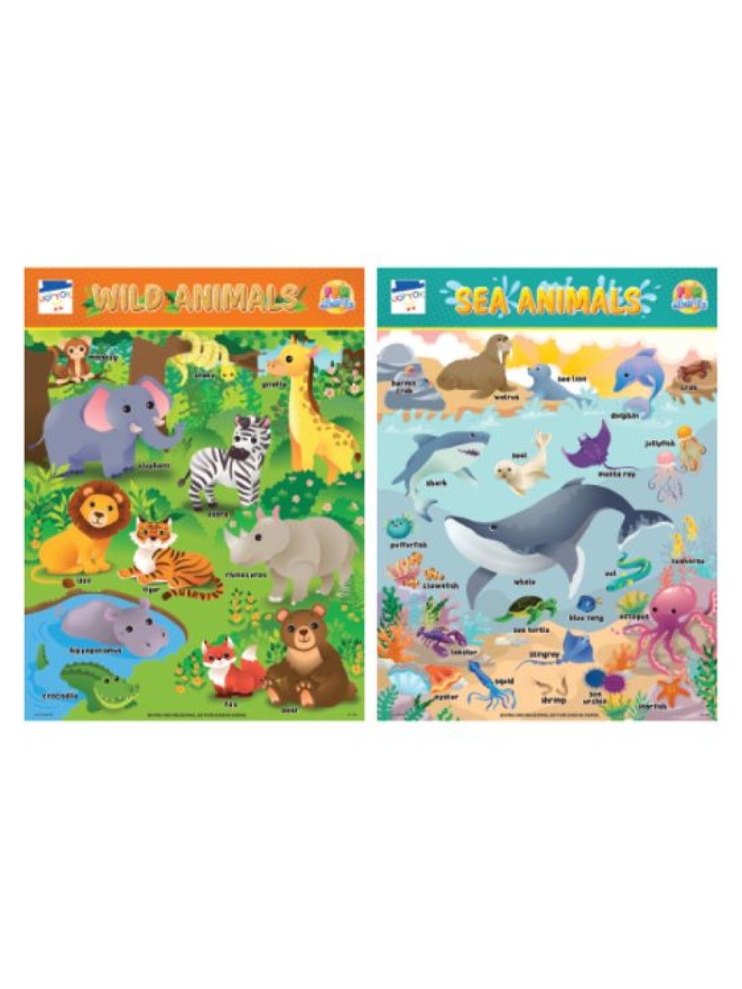 Joytoy Wild & Sea Animals Fun Charts (No Color- Image 1)