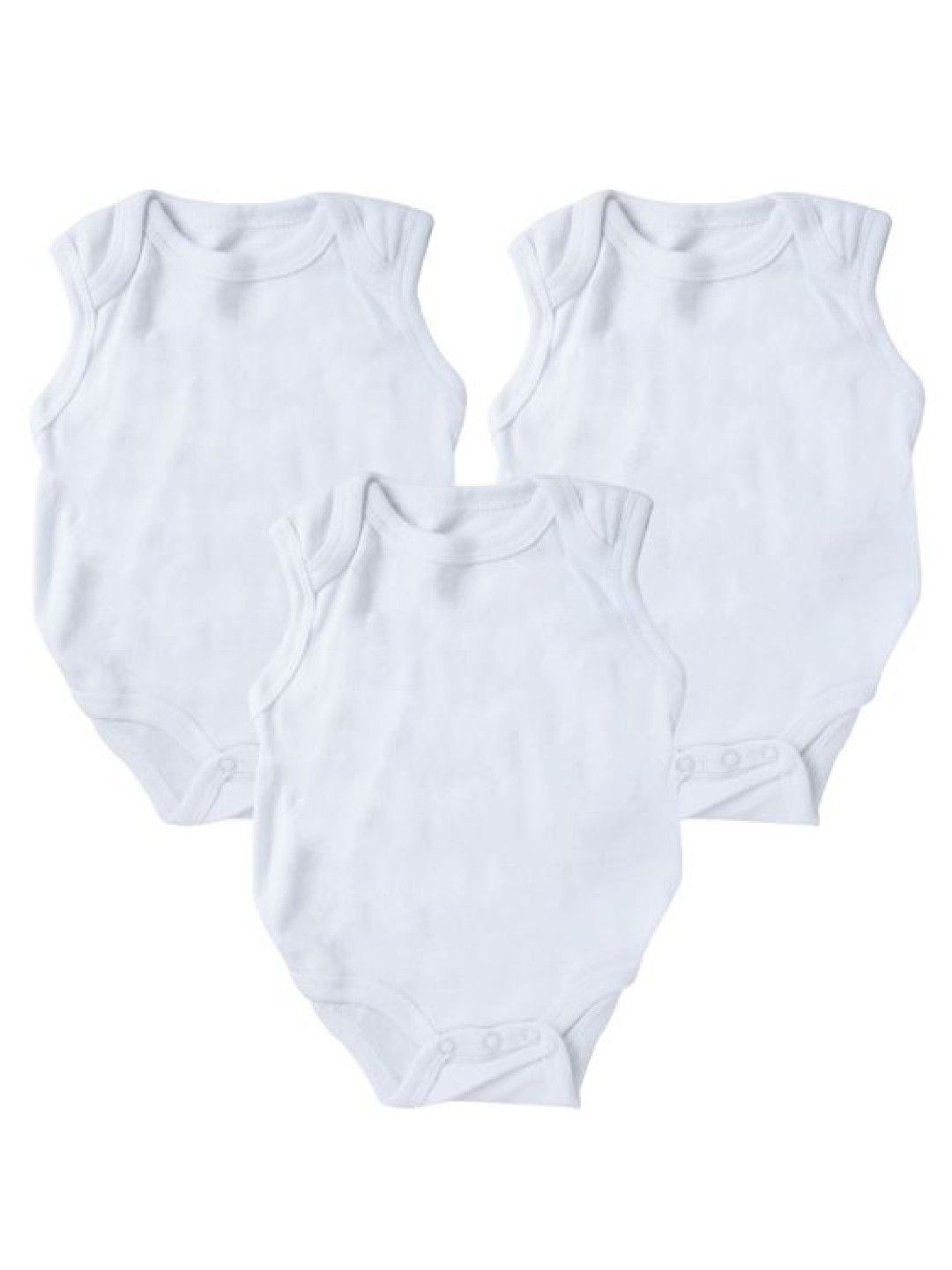 Mother's Choice White Collection 3-Pack Sleeveless Bodysuits (No Color- Image 1)