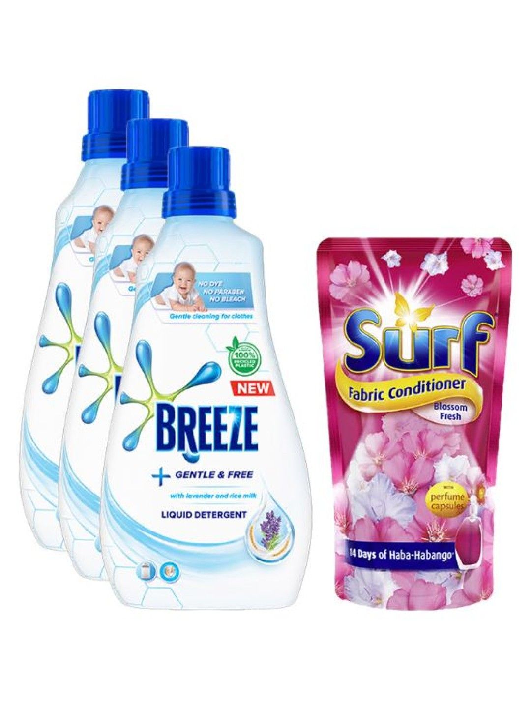 Breeze Baby Liquid Gentle And Free 980ML 3-pack with FREE Surf Fabric Conditioner