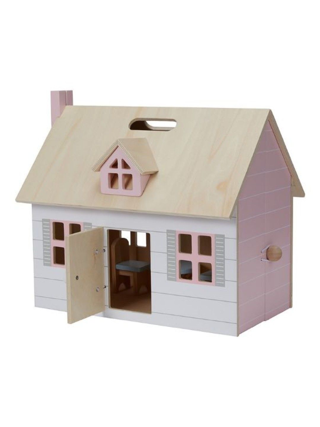 Anko 11 Piece Wooden Fold and Go Dollhouse (No Color- Image 2)