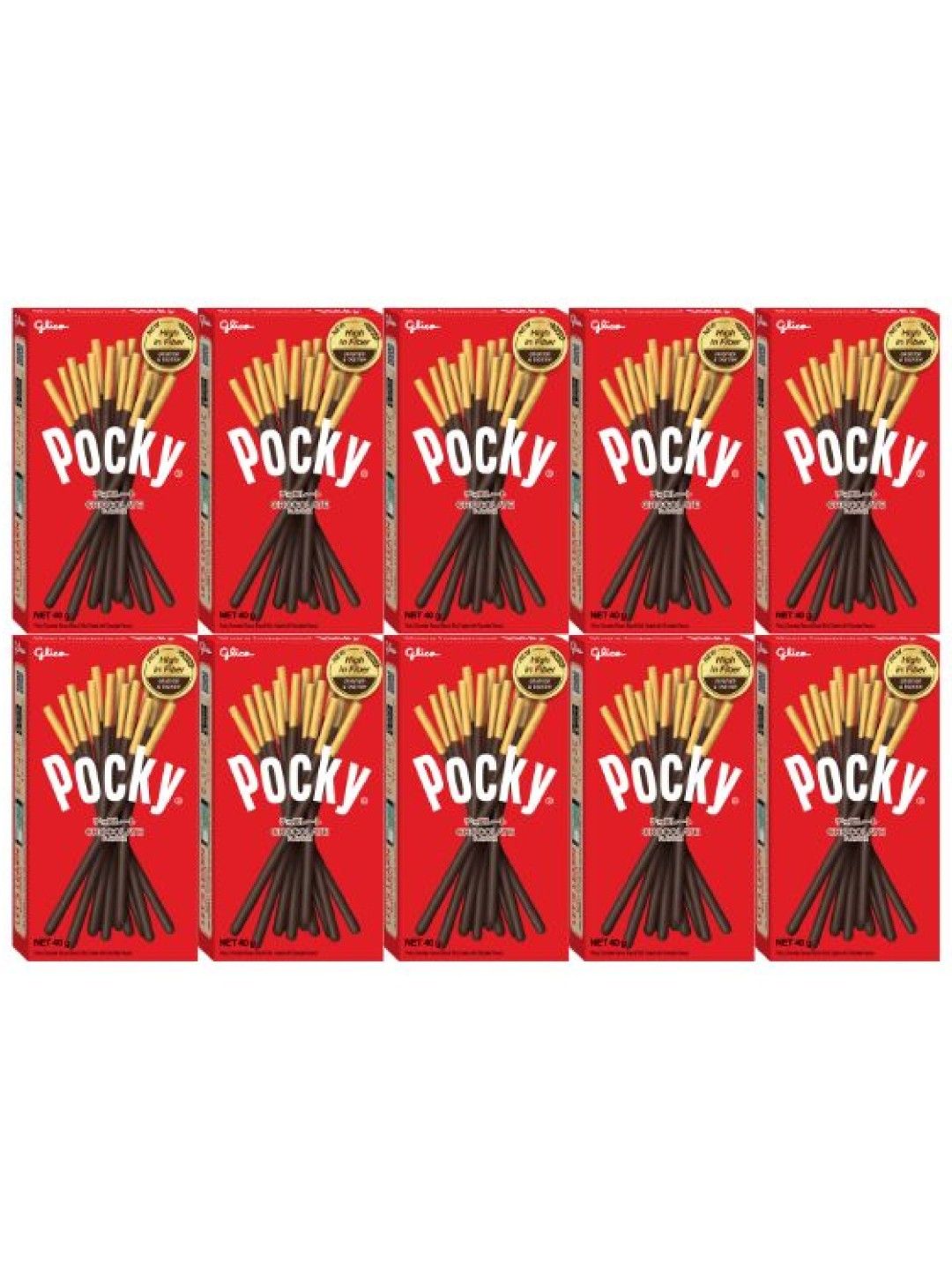 Pocky Chocolate Biscuit Sticks (Bundle of 10) (No Color- Image 1)