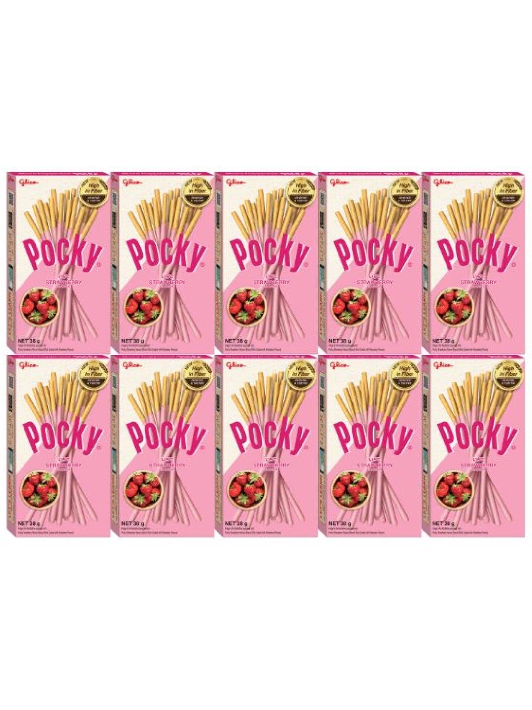 Pocky Strawberry Biscuit Sticks (Bundle of 10) (No Color- Image 1)