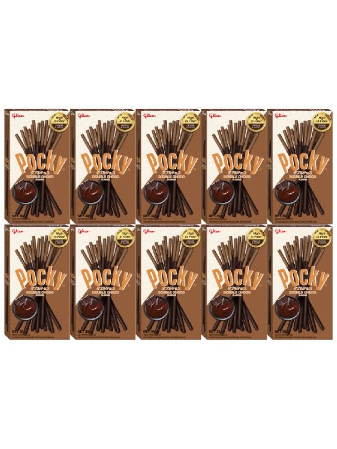 Pocky Double Choco Biscuit Sticks (Bundle of 10) (No Color- Image 1)