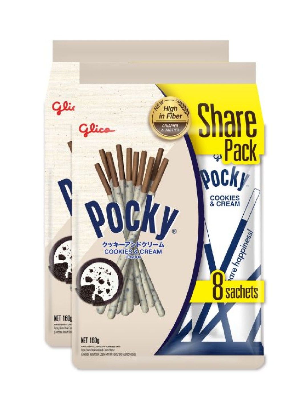 Pocky Cookies & Cream Biscuit Sticks Share Pack (Bundle of 2)