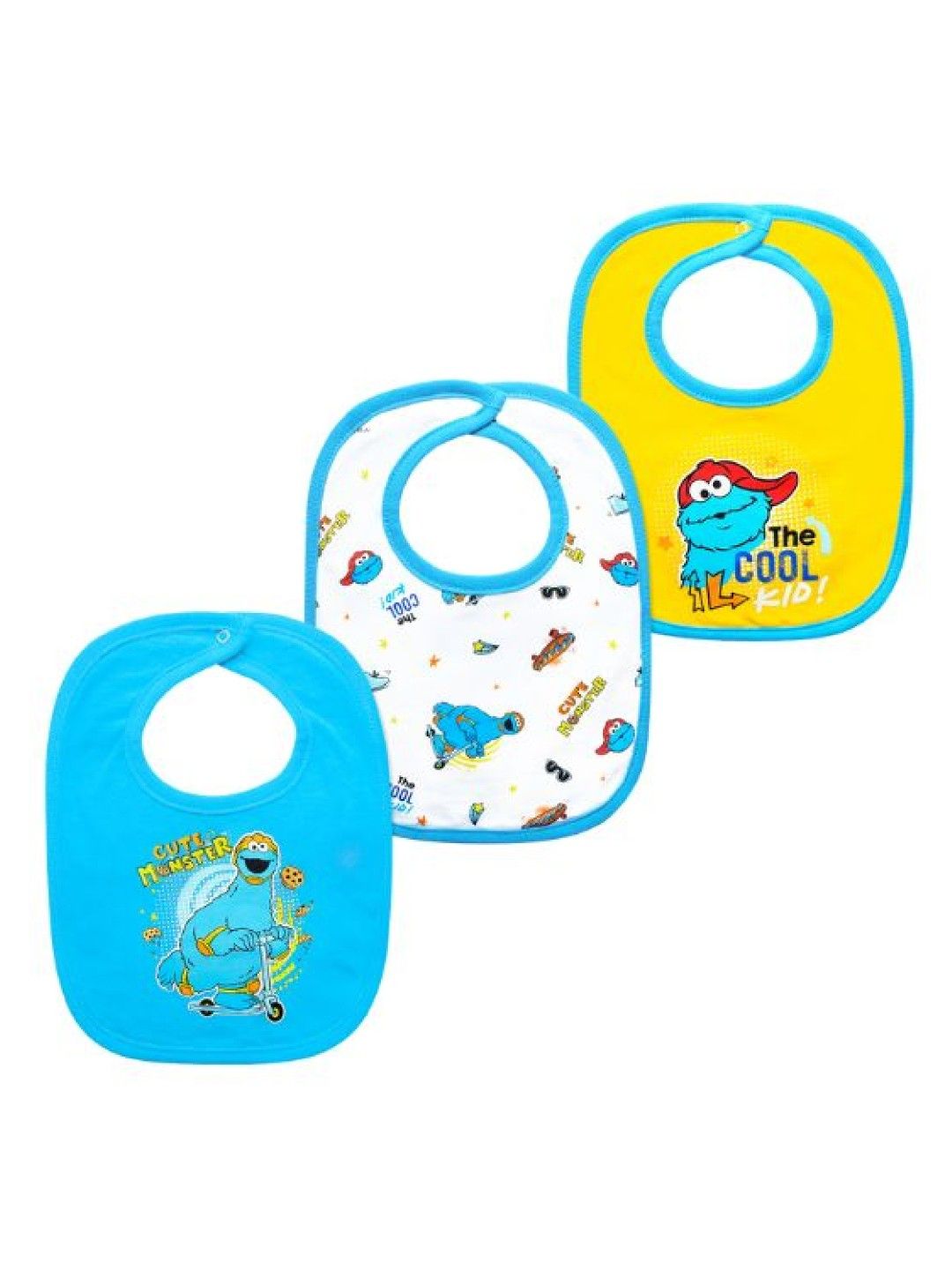 Sesame Street 3-piece Snap-On Bib (Cookie Monster) | edamama