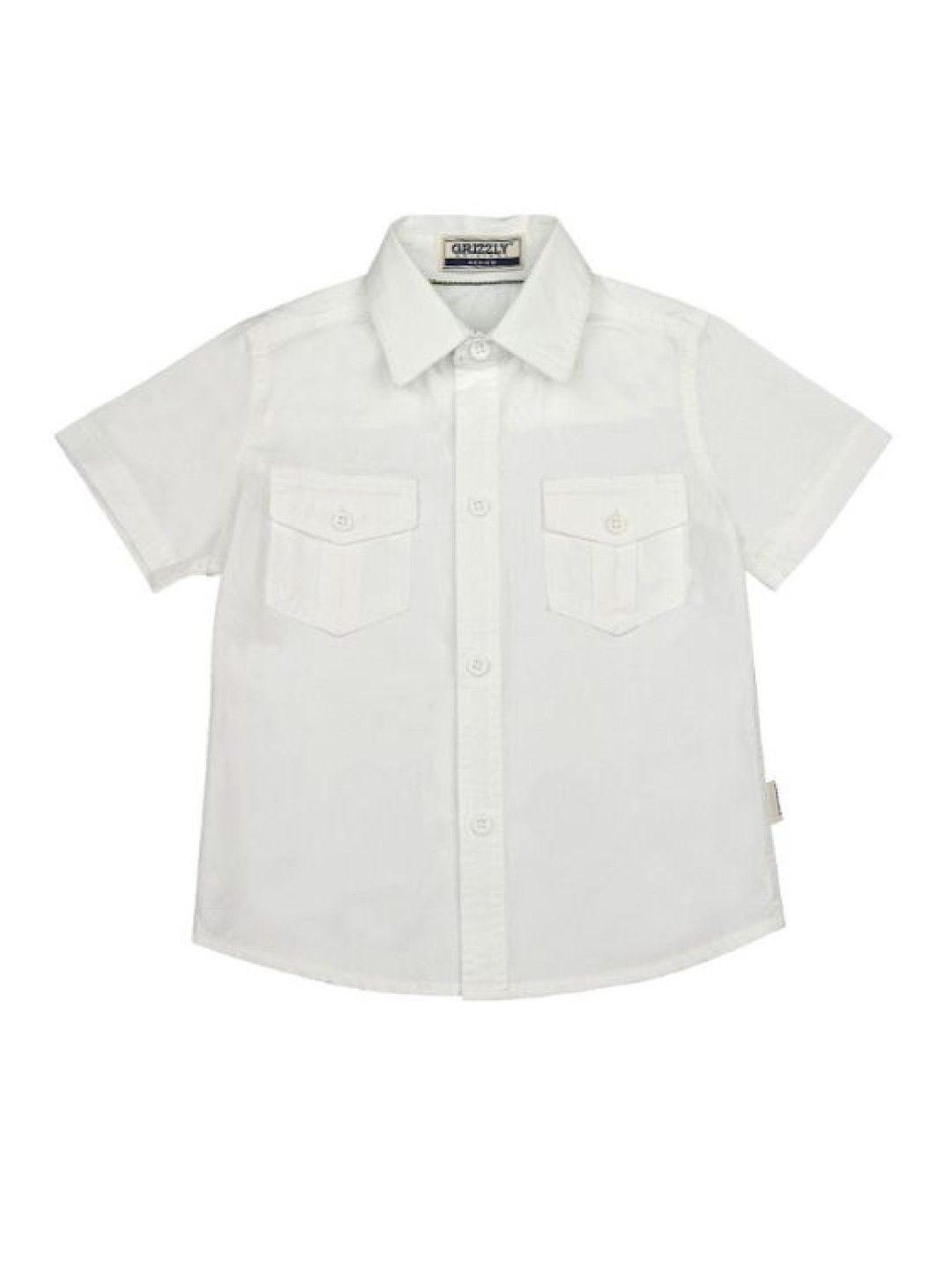Grizzly Toddler Boys Short sleeve Polo with Patch Pocket (White- Image 1)