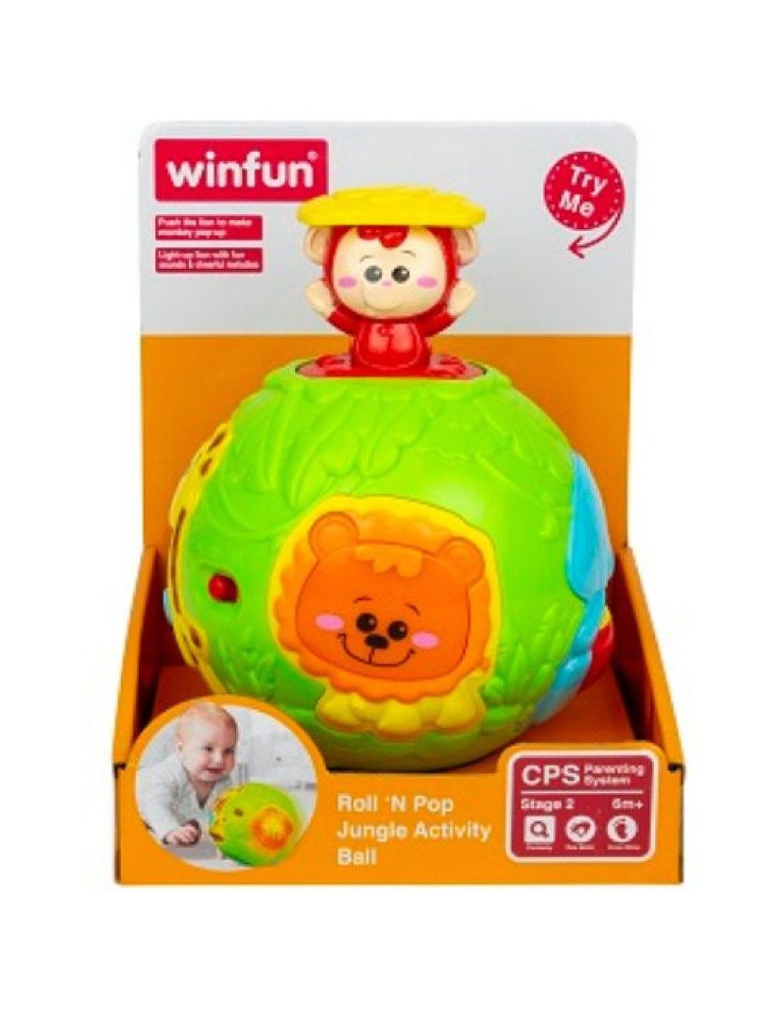 winfun Roll N Pop Jungle Activity Ball (No Color- Image 1)