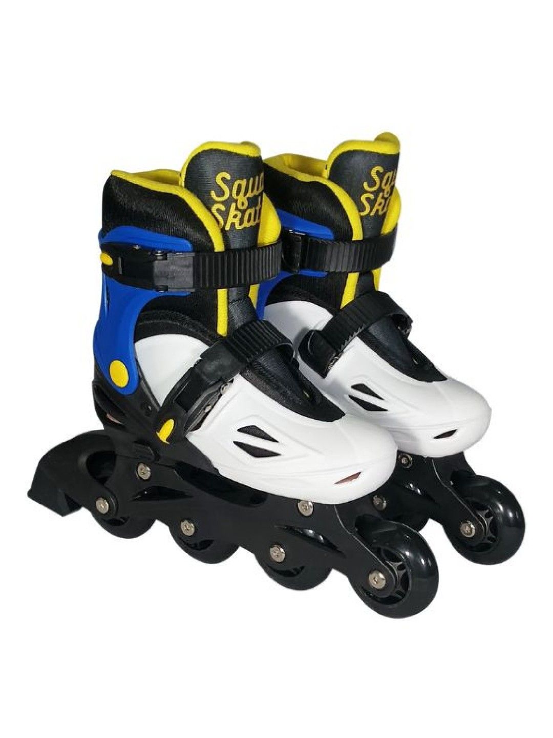 Squad Skates Rave Adjustable Inline Skates for Kids (Black/White/Blue)