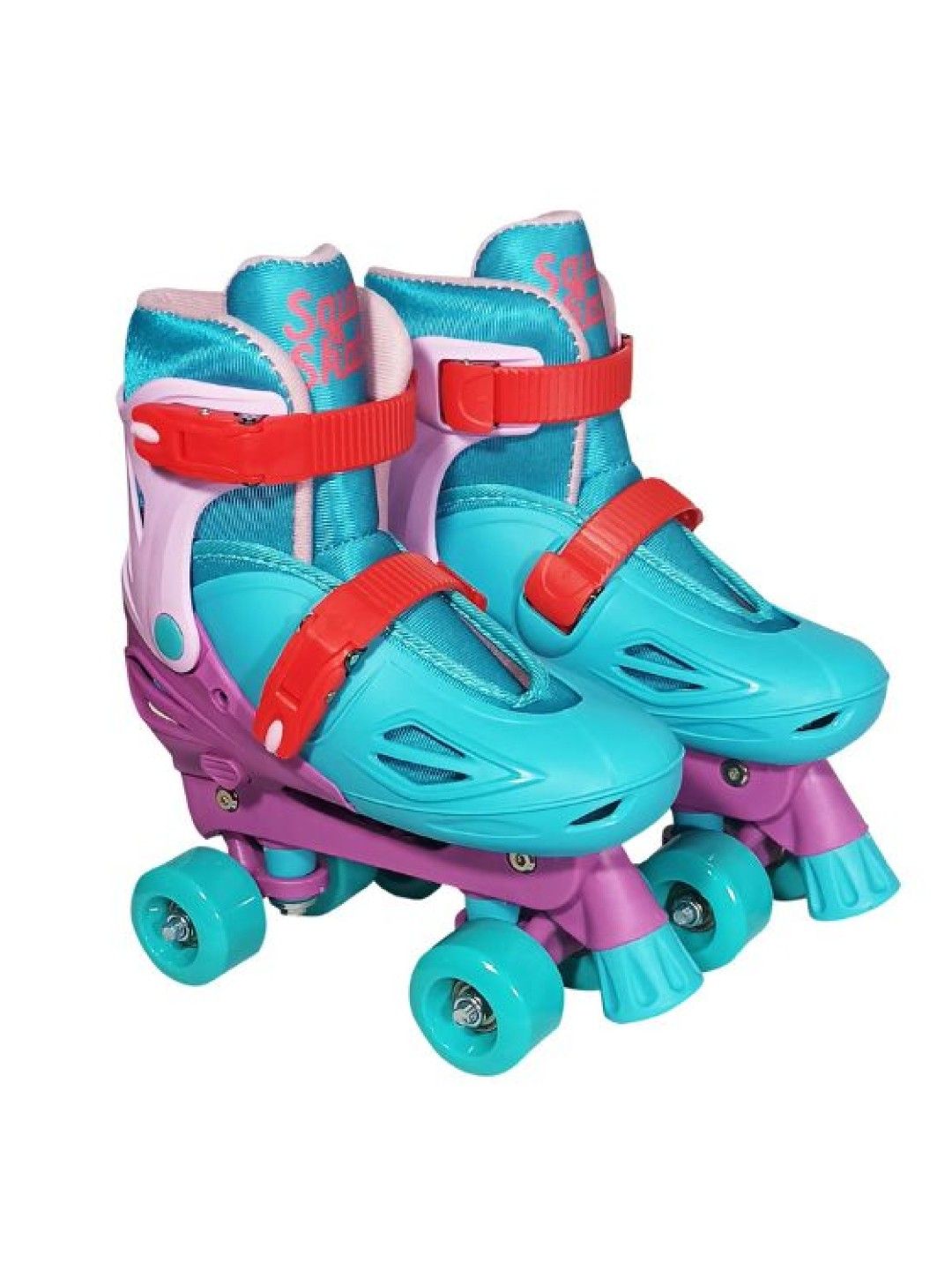 Squad Skates Rave Adjustable Quad Skates for Kids (Green/Purple/Pink)