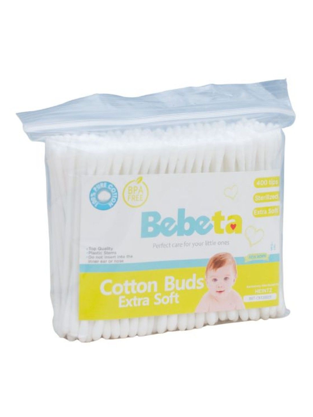 Bebeta Cotton Swabs Pp Zipper Bag (200 pcs) (No Color- Image 1)