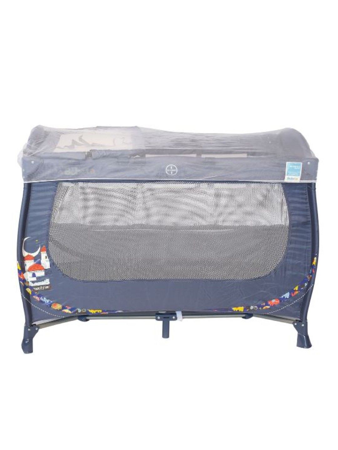 Bebeta Double Layer Playpen with  Diaper Changer & Mosquito Net (Navy Blue- Image 1)