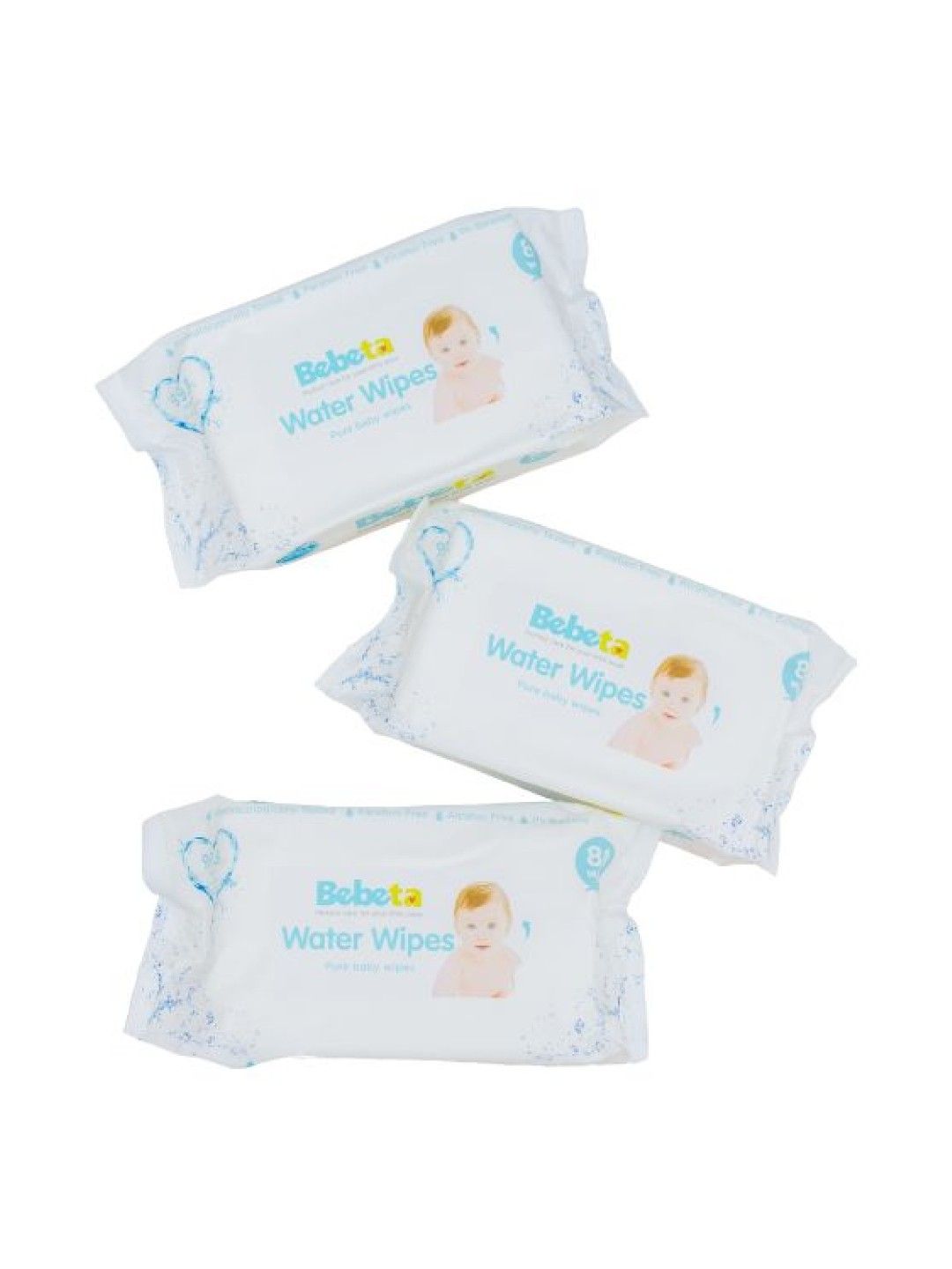 Bebeta Wet Wipes Pure Water 80s x 3 pack (No Color- Image 1)