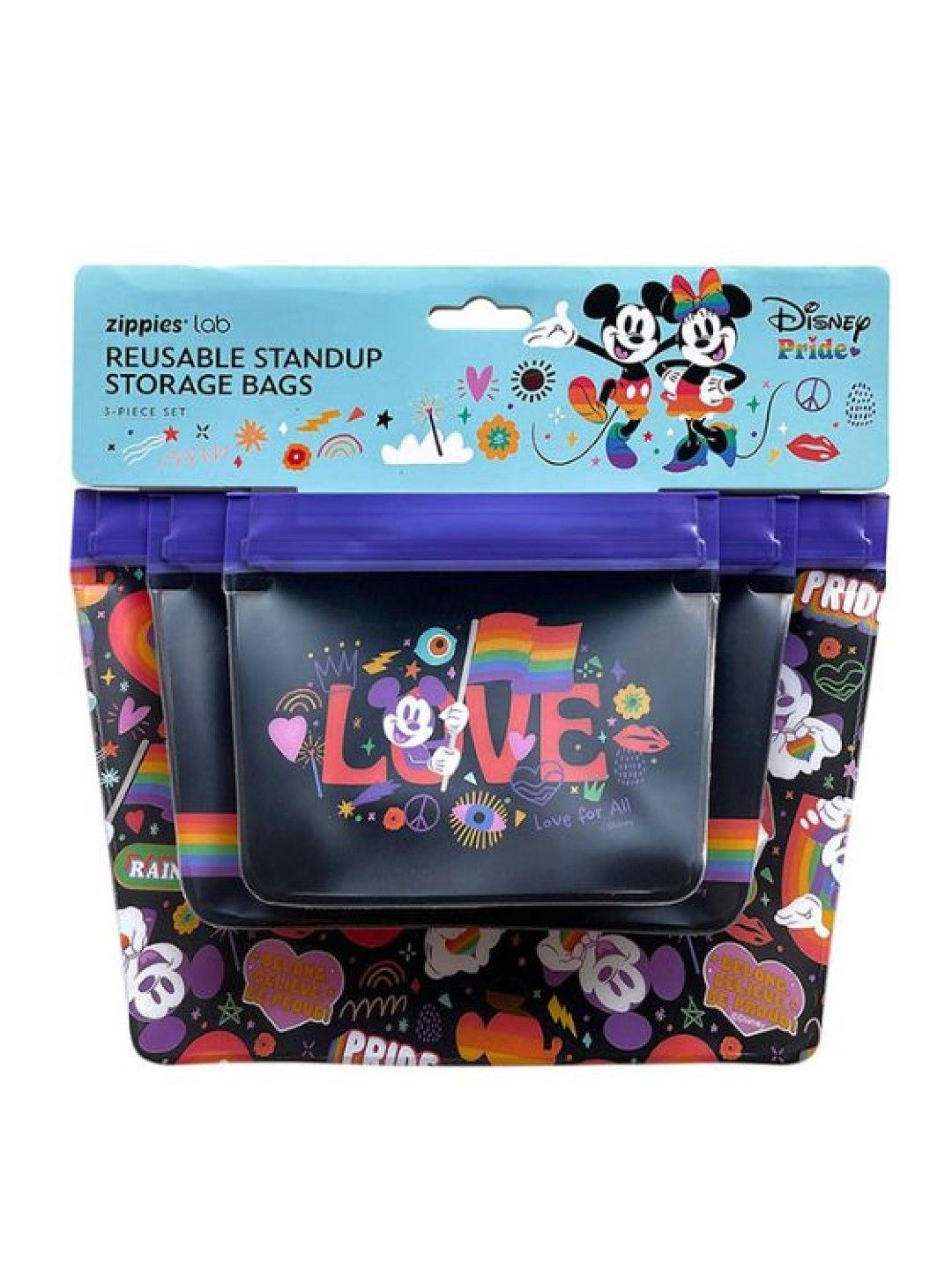Zippies Lab Disney Pride Collection - Standup Storage Bag 3-pc Set