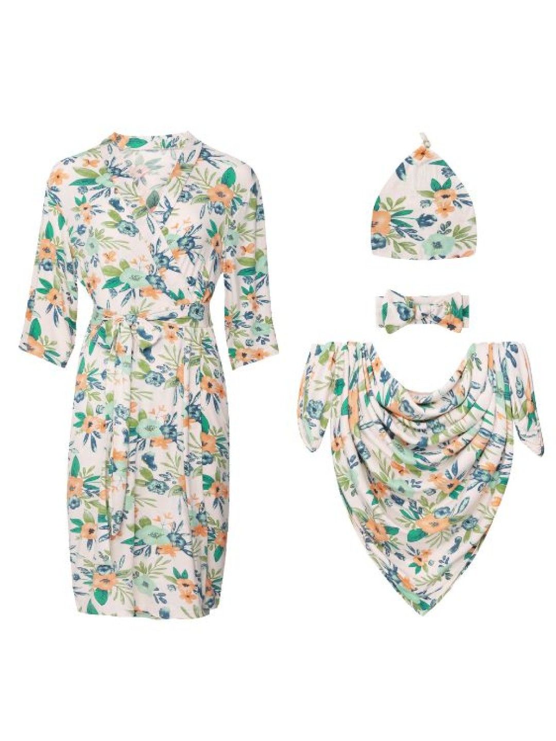 Mamei Hospital Labor Delivery Maternity Mom Robe and Baby Swaddle Set
