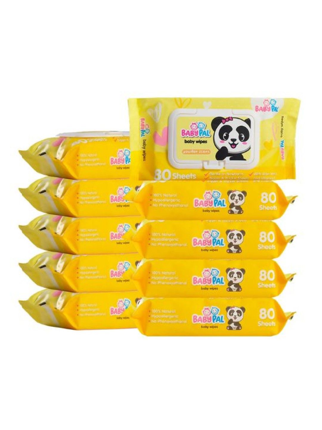 BabyPal Baby Wipes Powder Scent (80s x 10 Packs) (No Color- Image 1)