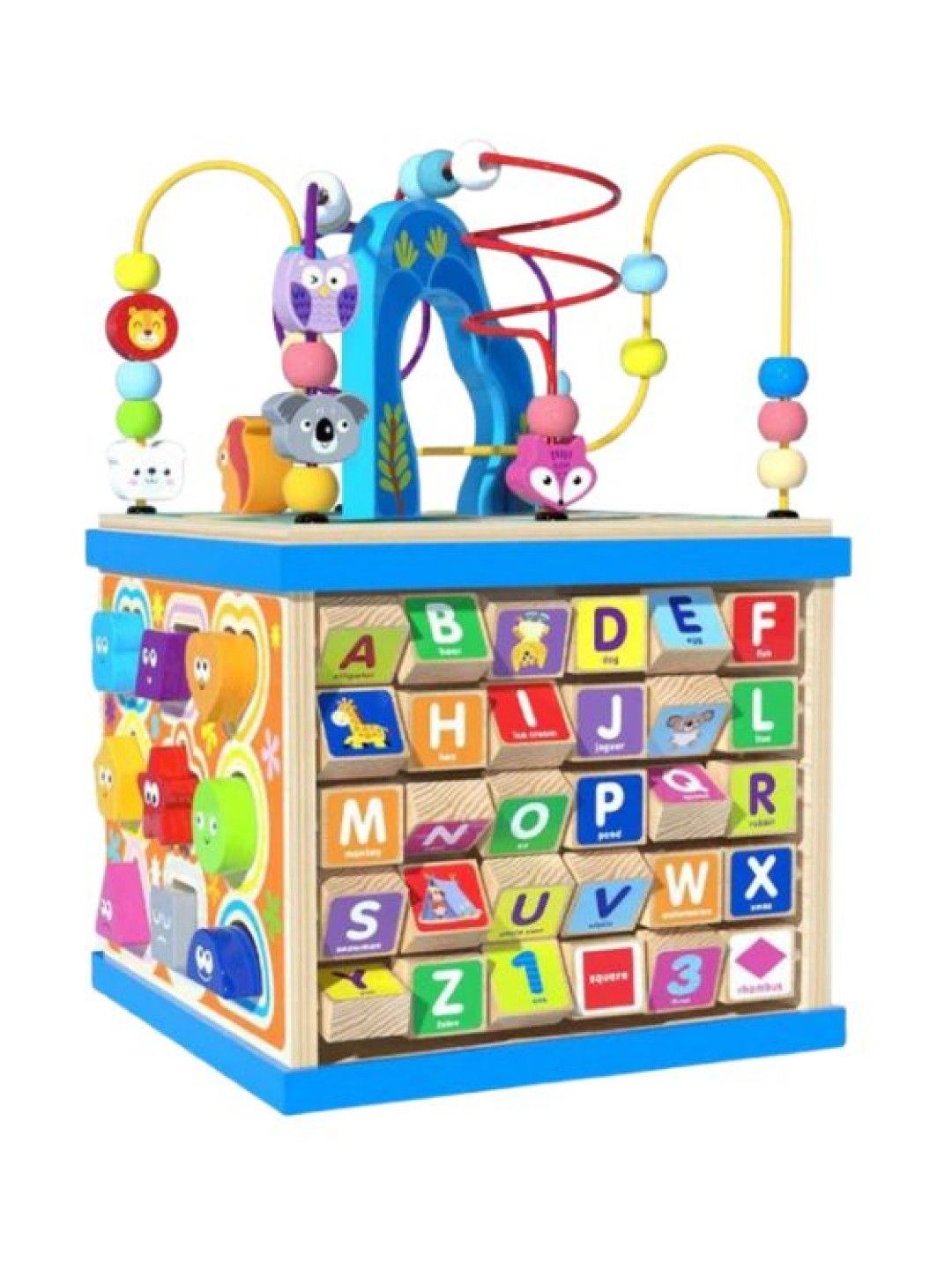 QT Hub 5 Sides Wooden Cube Toy (No Color- Image 1)