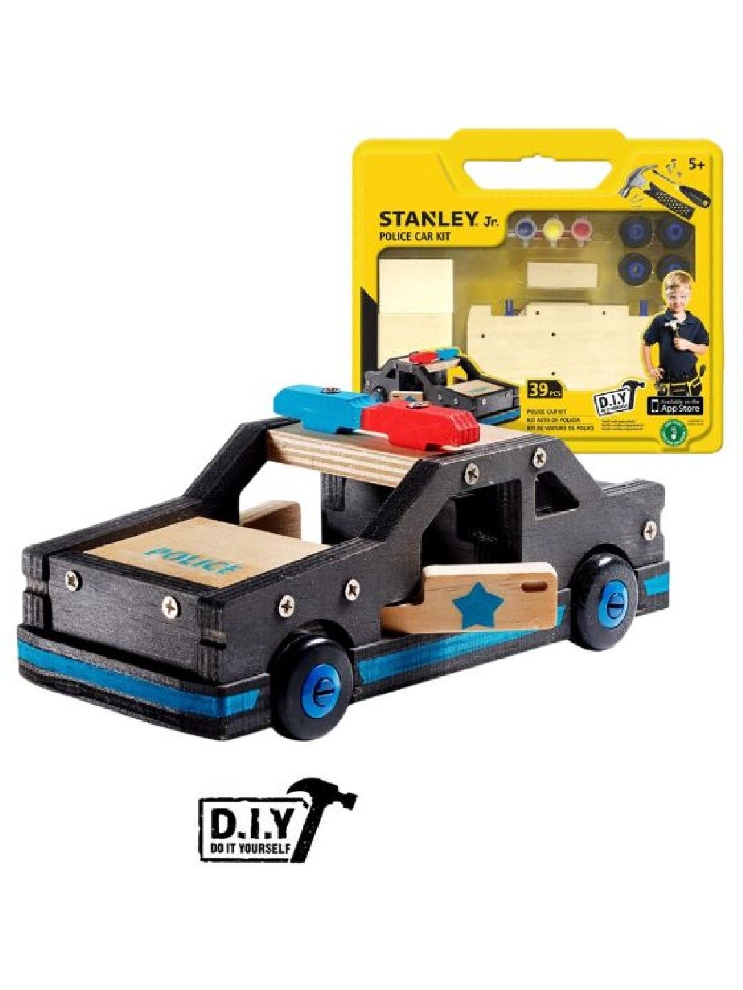 Stanley Police Car Assembly Kit (Wooden) (No Color- Image 1)