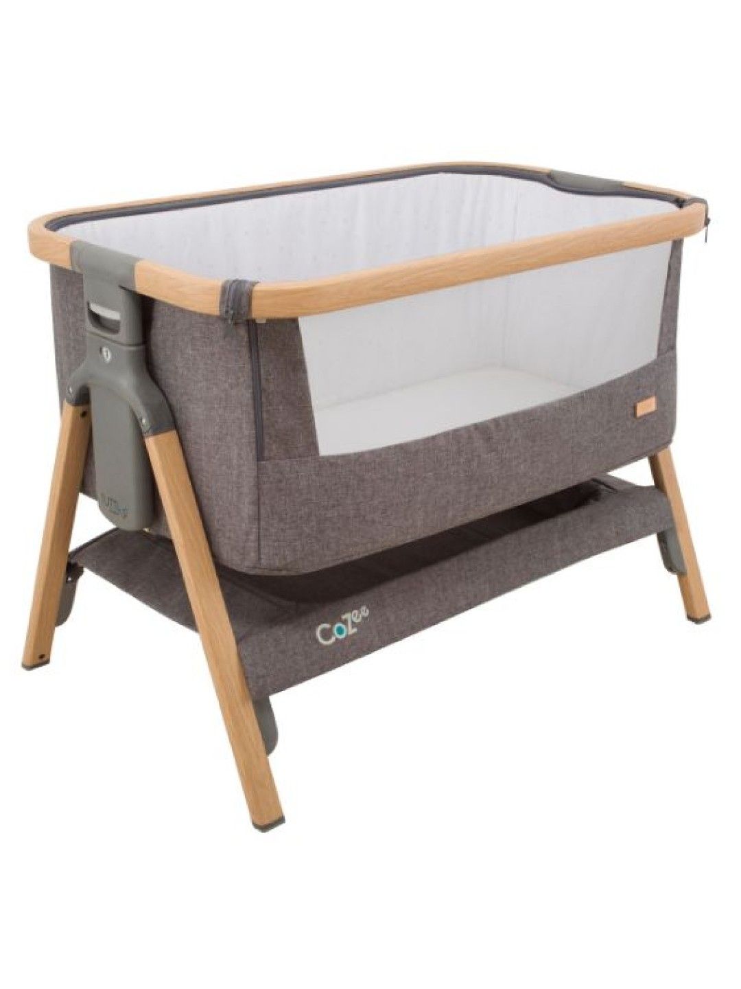 Tutti Bambini Cozee Bedside Crib - Oak and Charcoal