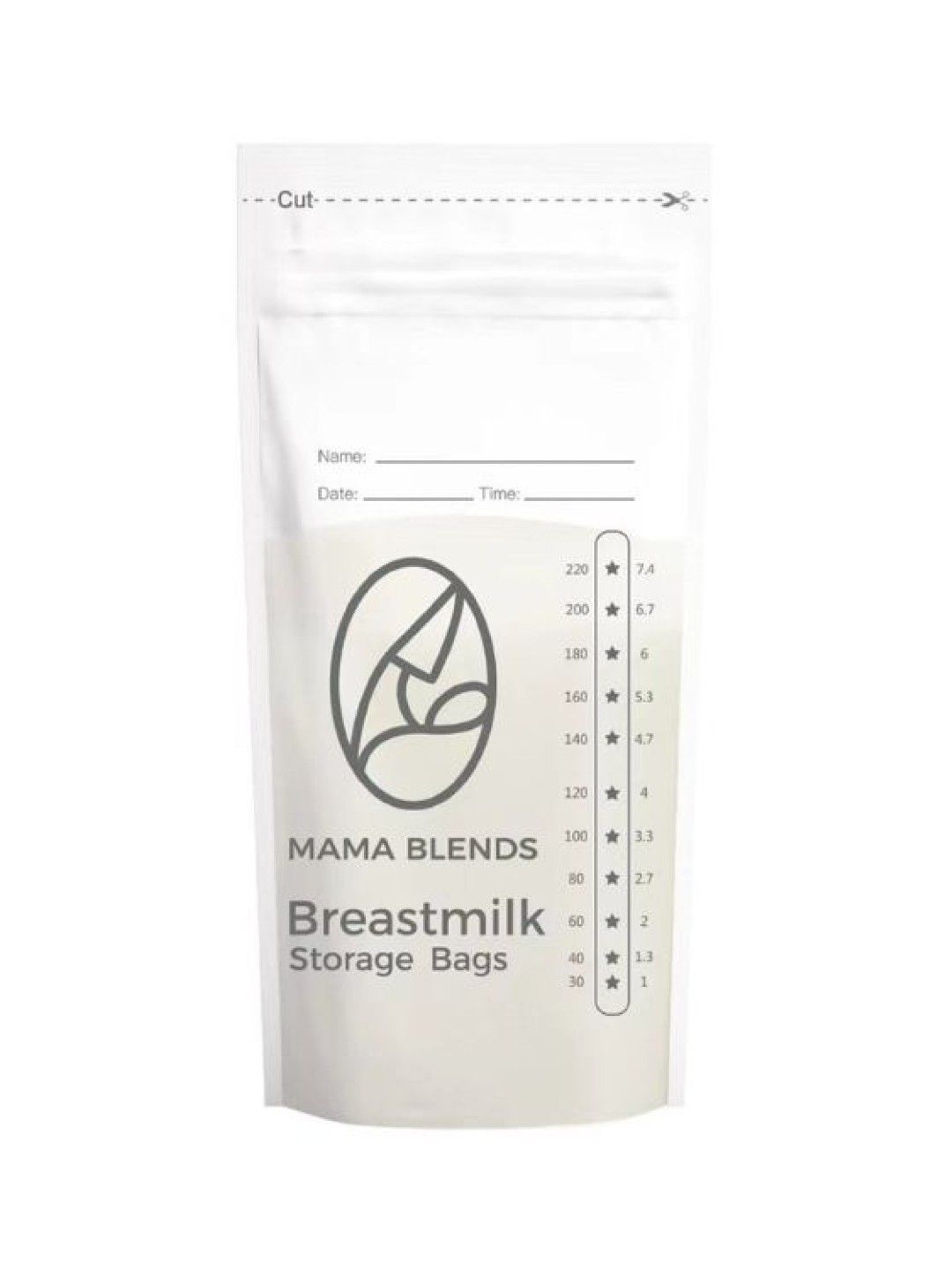 Mama Blends Transparent Breastmilk Storage Bags (Transparent- Image 1)