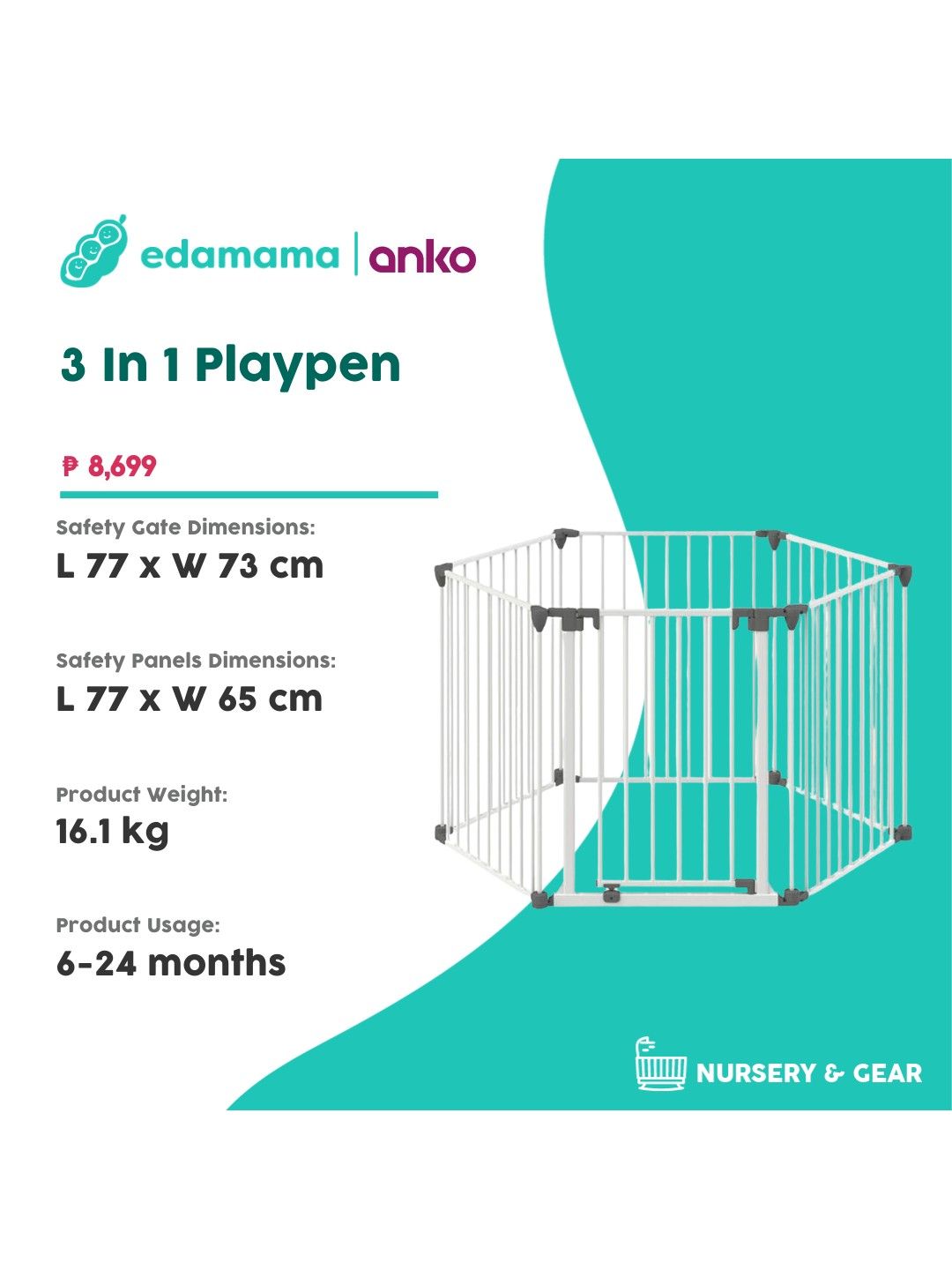 Anko 3 In 1 Playpen (No Color- Image 3)