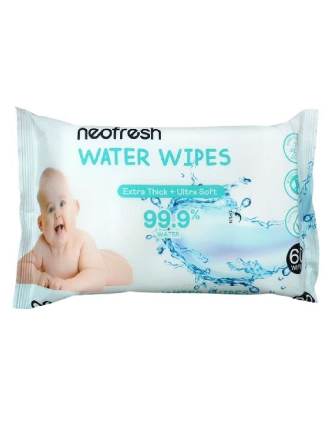 Neofresh Baby Water Wipes Unscented - 60pcs (No Color- Image 1)