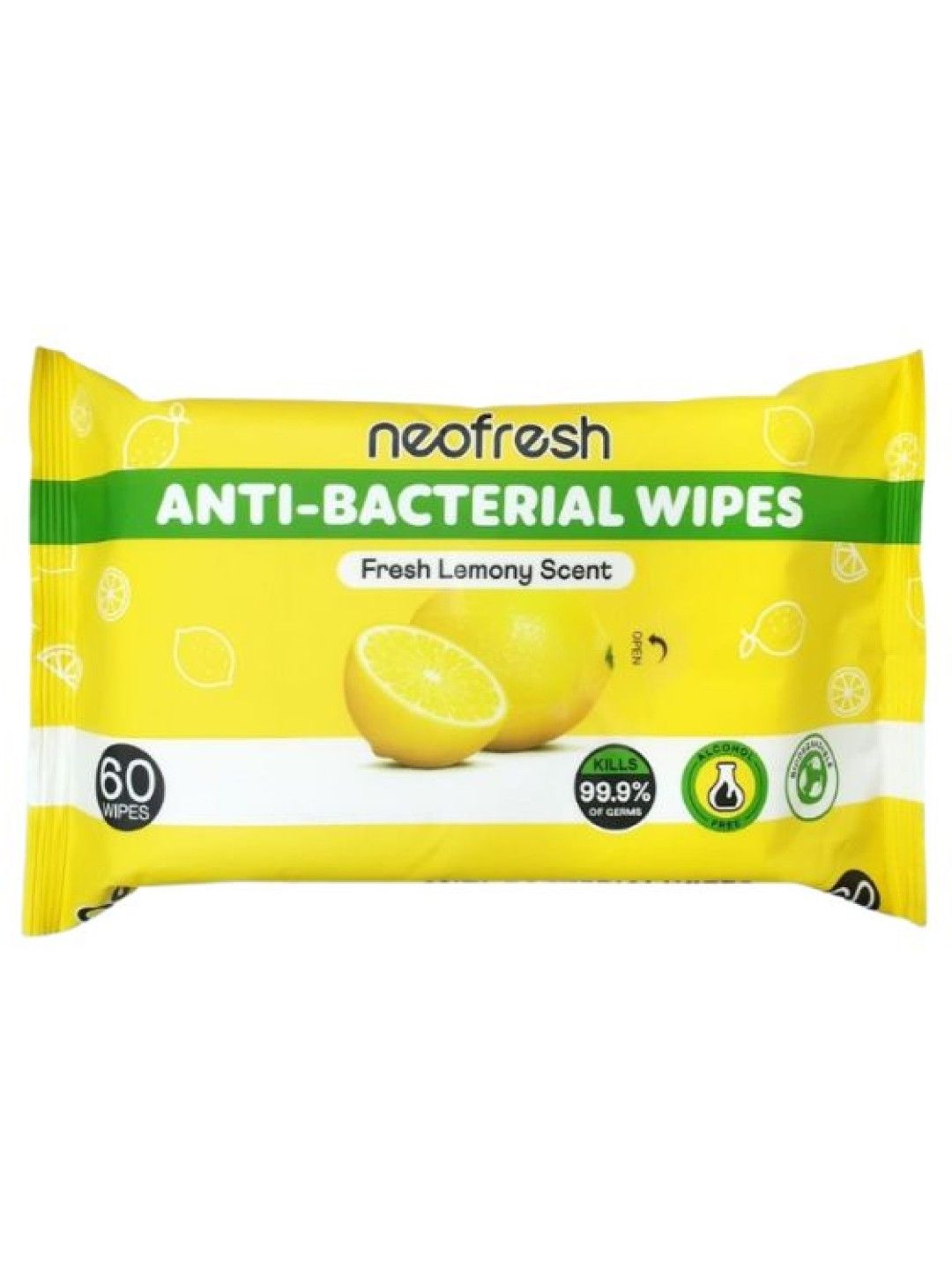 Neofresh Anti-Bacterial Lemon Scent Wipes (60's) (No Color- Image 1)