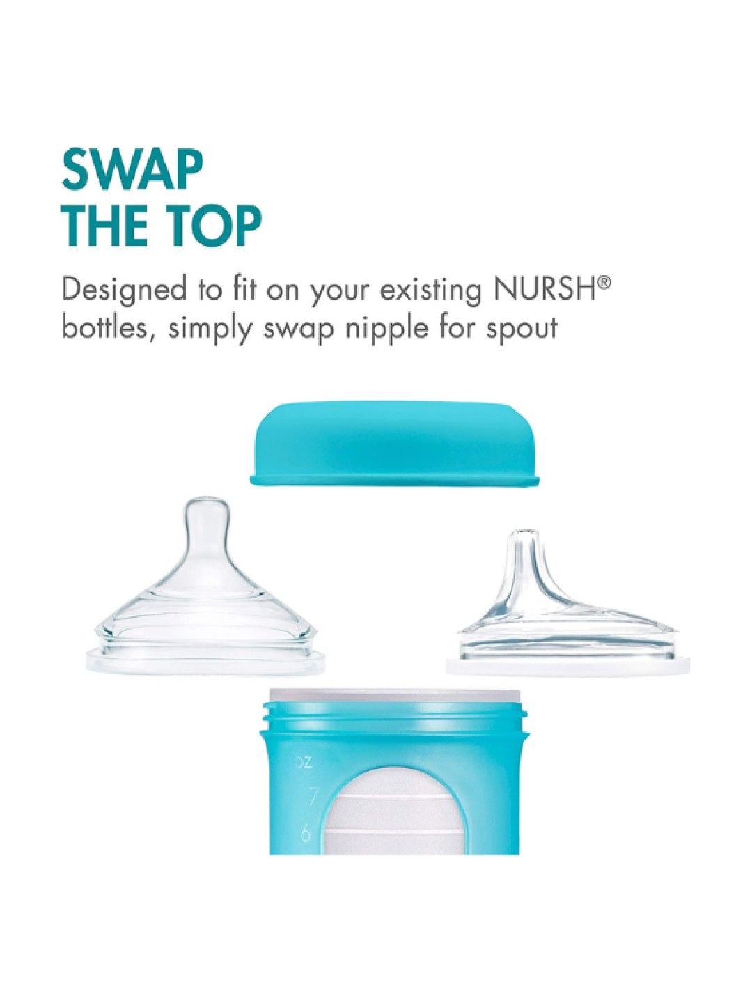 BOON NURSH Silicone Sippy Spout (3-Pack) BPA-Free (Clear- Image 2)