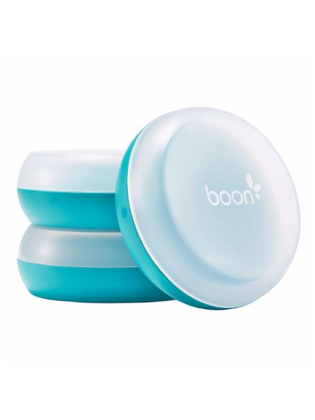 BOON NURSH Storage Bun (3-Pack) BPA-Free (White and Blue- Image 1)