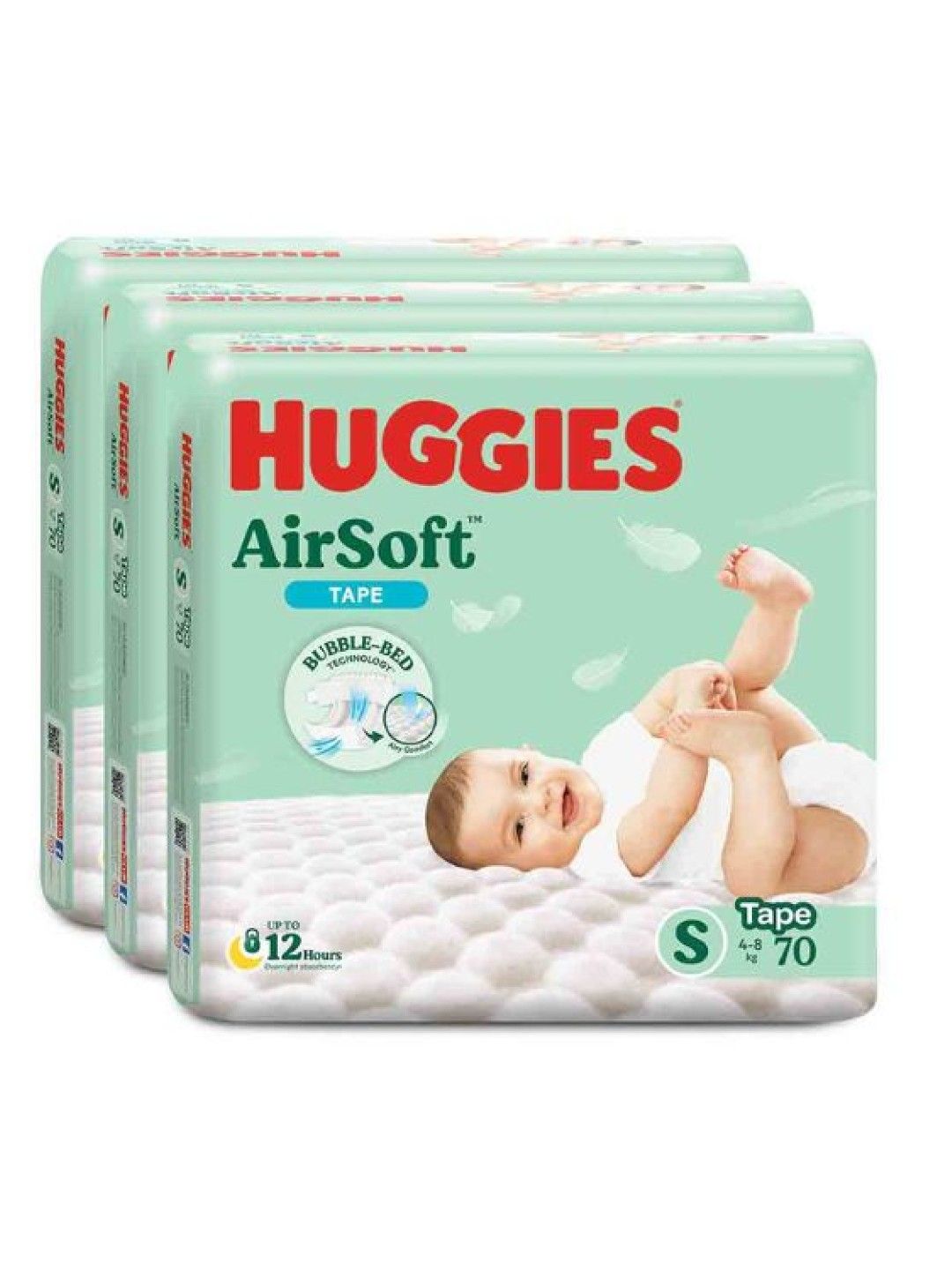 Huggies AirSoft Tape Diapers Small - 70 pcs x 3 packs (210 pcs) (No Color- Image 1)