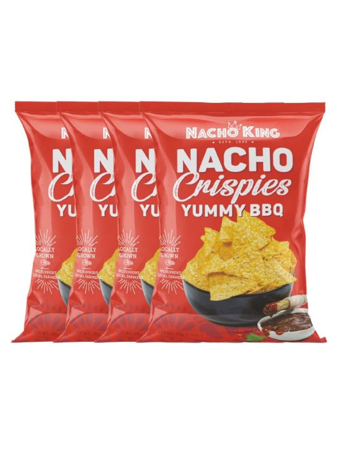 Nacho King Nacho Crispies Yummy BBQ - Bundle of 4