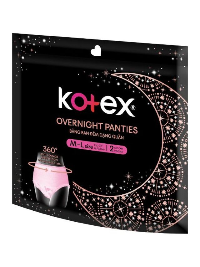 Kotex Overnight Menstrual Panties M-L (2 Pads) | edamama