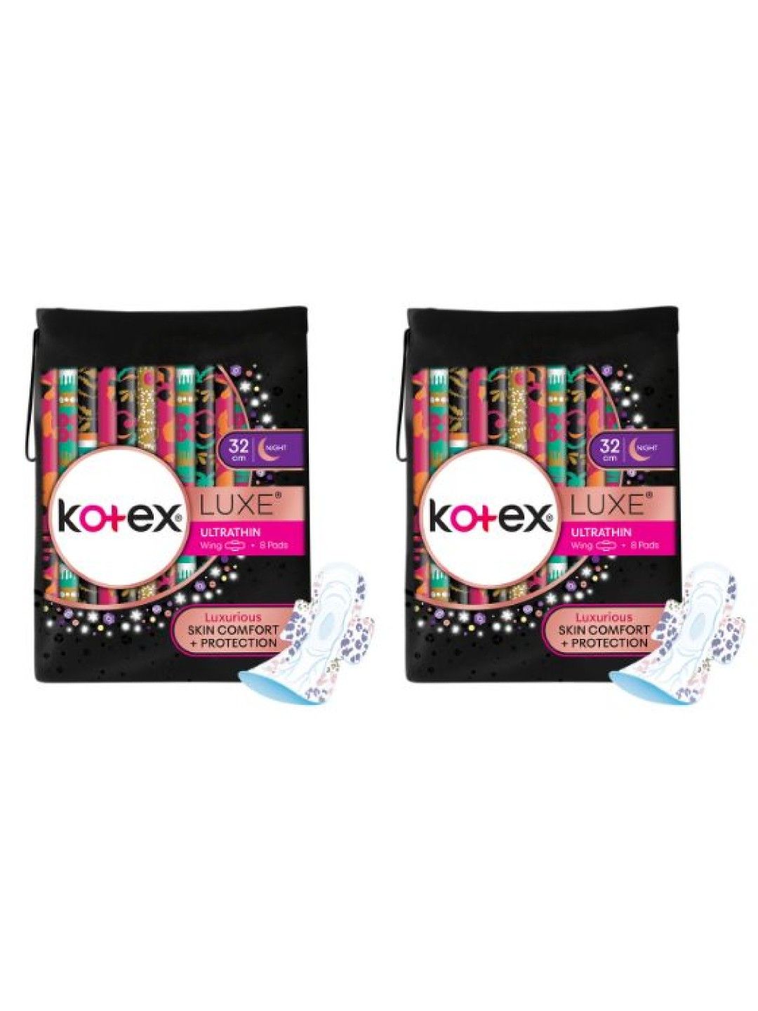 Kotex Luxe Ultrathin Feminine Pads 32cm - 16 pads (8 Pads x 2  Packs)