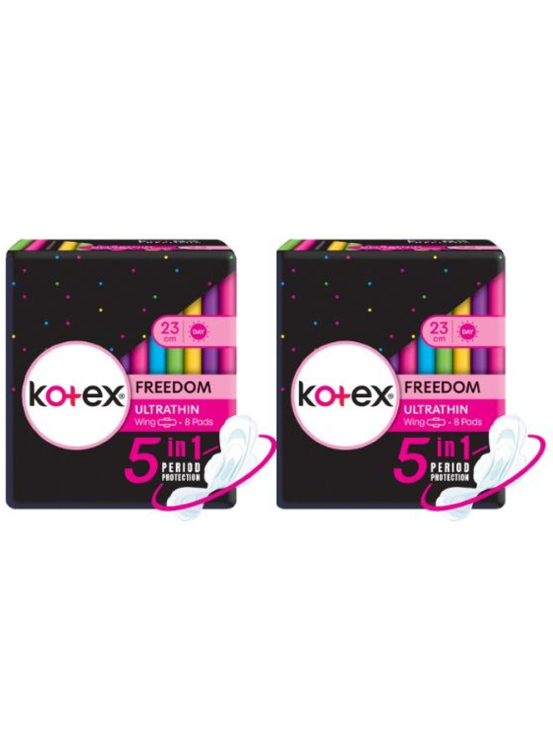 Kotex Freedom Ultrathin Sanitary Napkins 23cm - 16 Pads (8 Pads x 2  Packs)