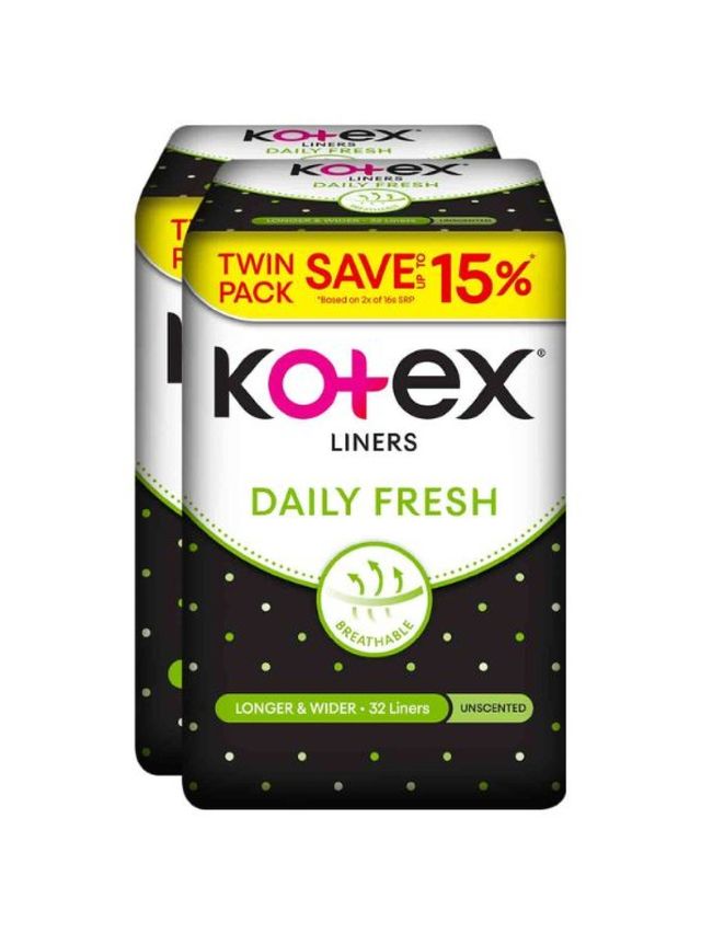 Kotex Liners Daily Fresh (32s x 2 Pack) edamama