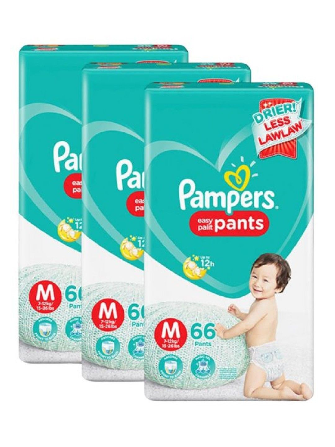 Pampers Baby Dry Pants Medium 66s x 3 packs (198 pcs) (No Color- Image 1)