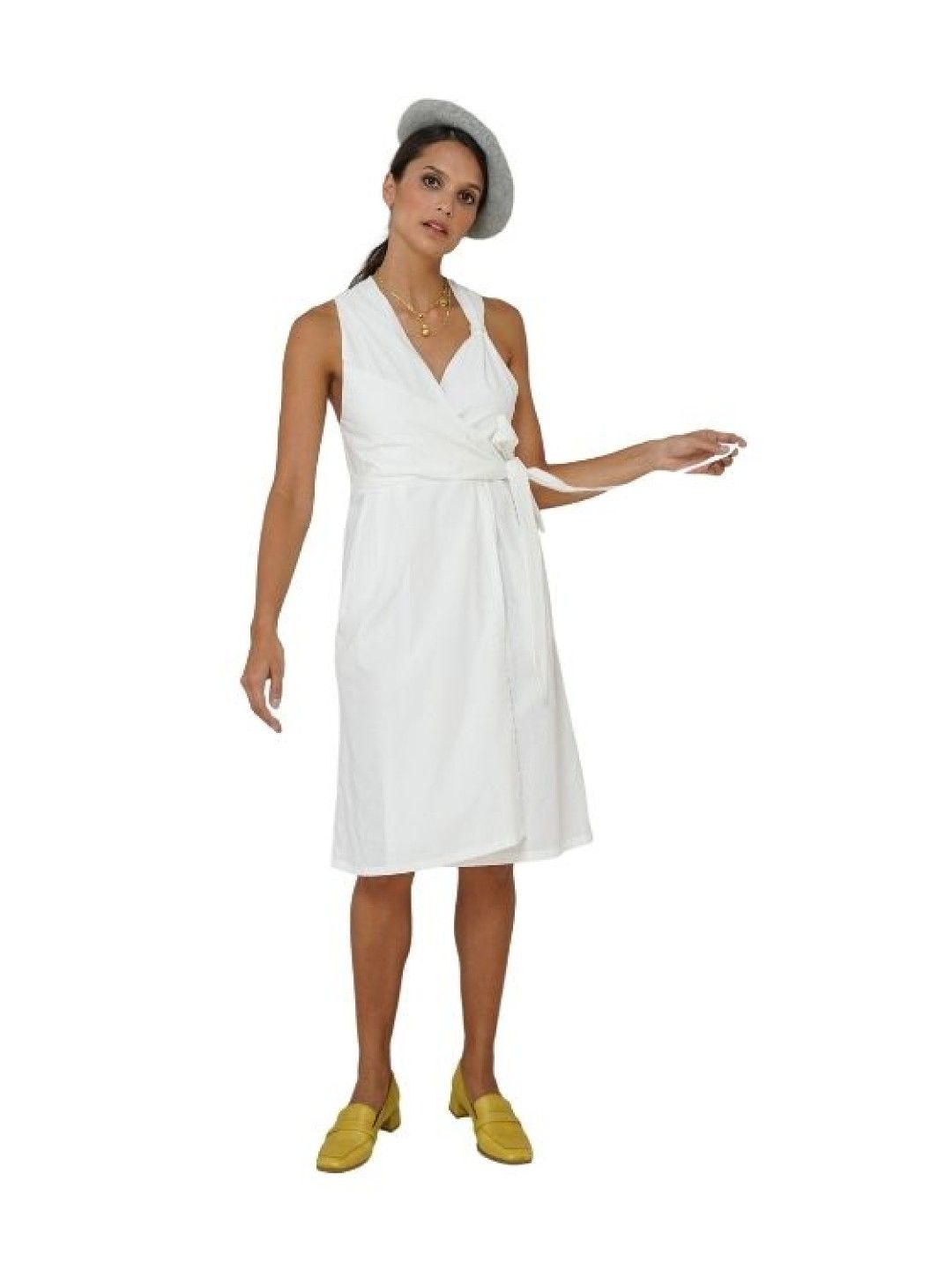 Elin Avery Overlap Nursing Dress (Eggshell- Image 1)