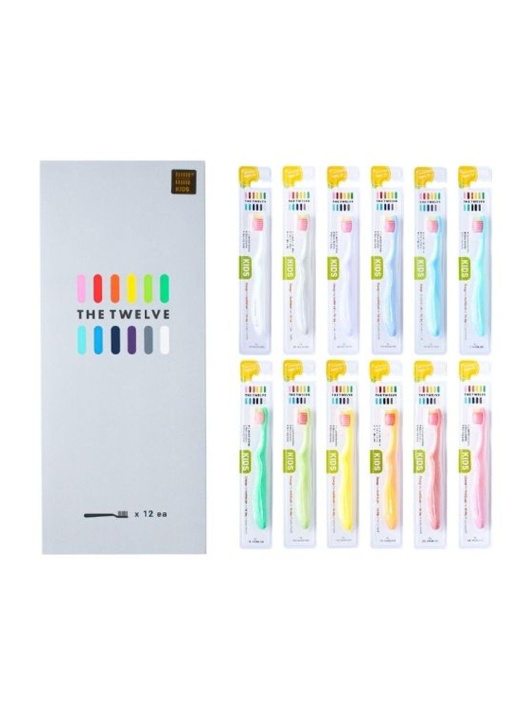 The Twelve Kids Toothbrush (Ages 3+) - 12 pcs. (Pastel- Image 2)