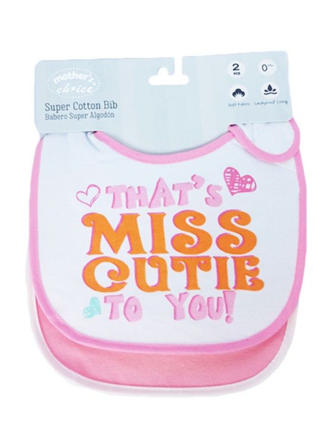 Mother's Choice 2 Pack Super Cotton Bib for Girls (Miss Cutie- Image 1)