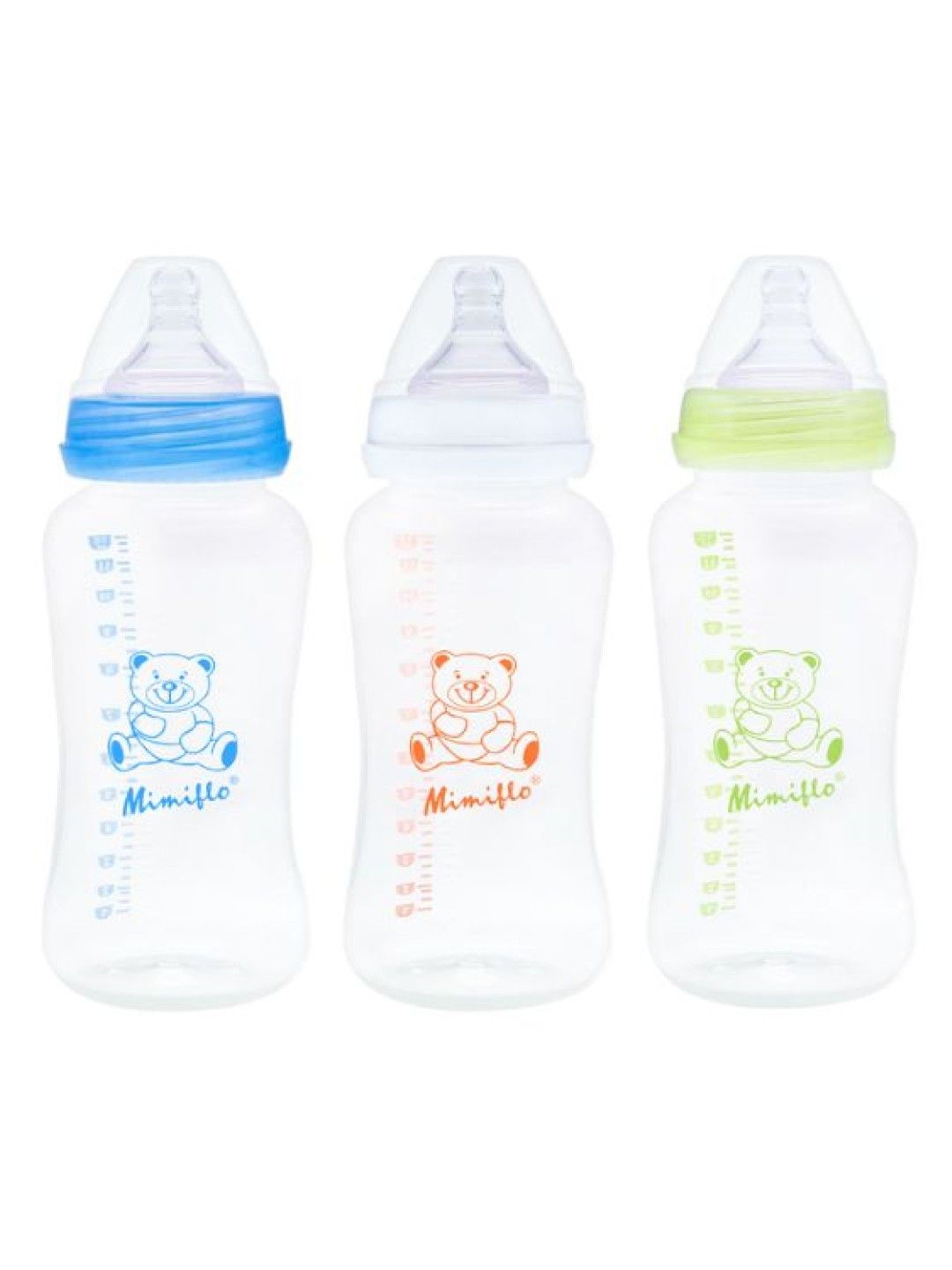 Mimiflo Wide Neck Feeding Bottle PP De Luxe - 12oz  (Pack Of 3's) (Blue/White/Green- Image 1)