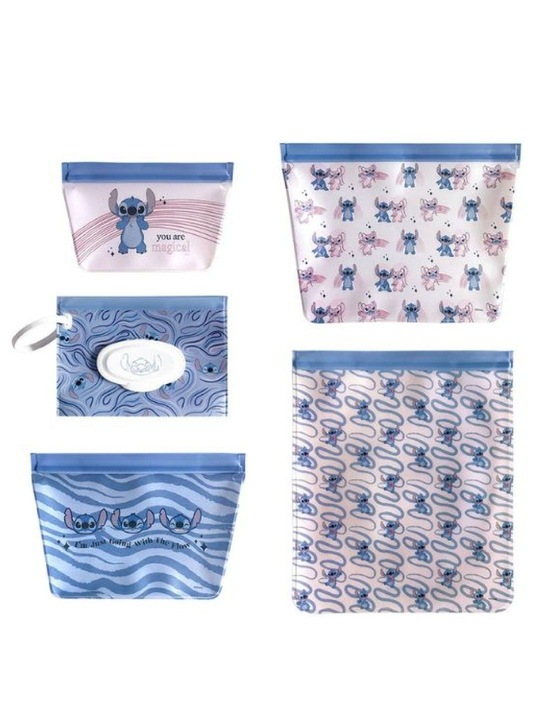Zippies Stitch 5-pc Bag Organizer Set (with wipes pouch)