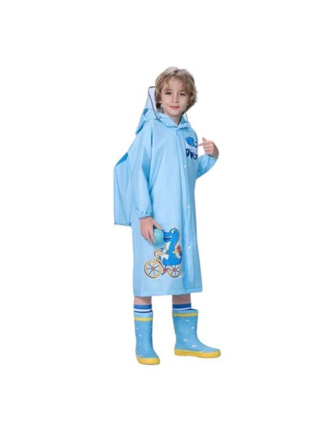 Seams 195 Blue Dinosaur Full Body Raincoat (No Color- Image 1)