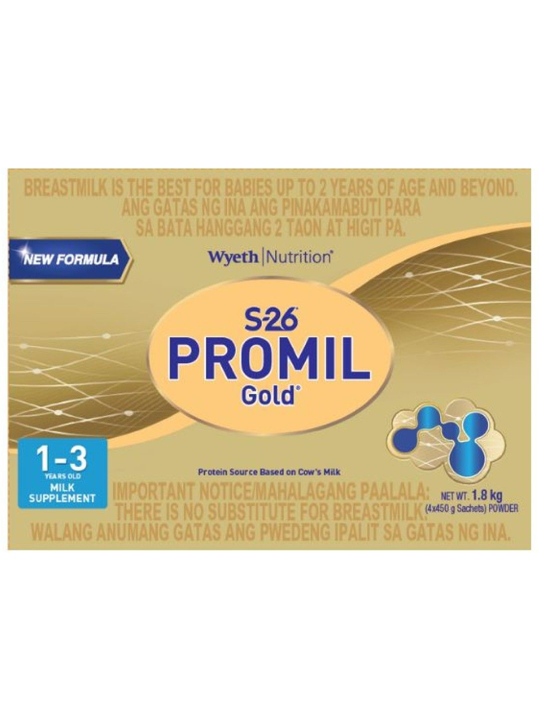 S-26 Promil Gold Three Milk Supplement 1-3 Years Old (1.8kg)