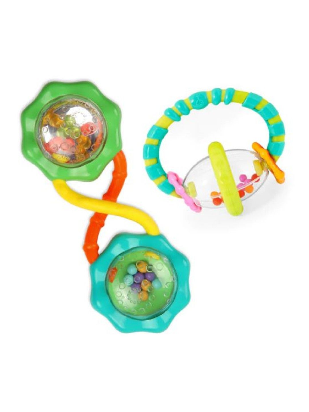 Bright Starts Shake & Spin 2pcs Rattle & Teether Set (No Color- Image 1)